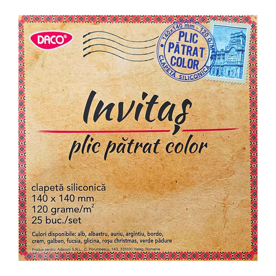 Plic color, 14 x 14 cm, Verde Padure, siliconic, DACO, 25 buc/set - 2- Roveli