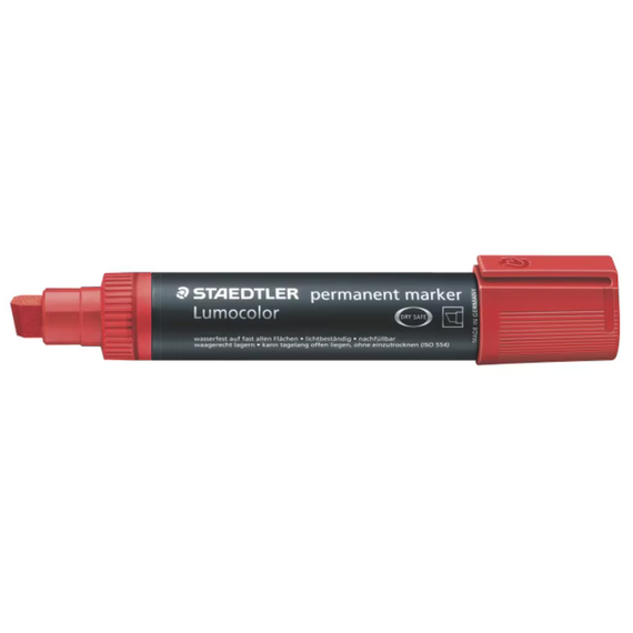 Marker permanent STAEDTLER Lumocolor 388, varf tesit 2-12 mm, Culoare (230): Rosu - - Roveli
