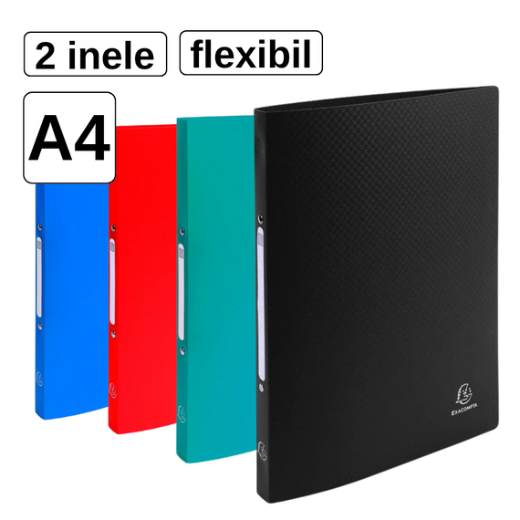 Caiet mecanic A4, 2 inele, EXACOMPTA, Culoare (230): Verde - - Roveli