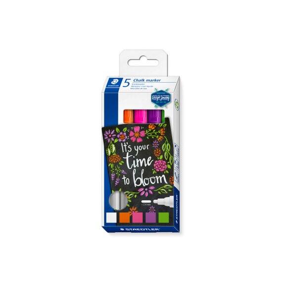 Marker creta lichida STAEDTLER Lumocolor Chalk, 5 culori/set - - Roveli