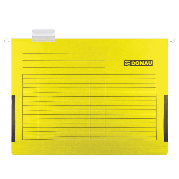 Dosar suspendabil A4, cu burduf si eticheta, 400 foi, carton 230 g/mp, DONAU, Culoare (230): Galben - - Roveli