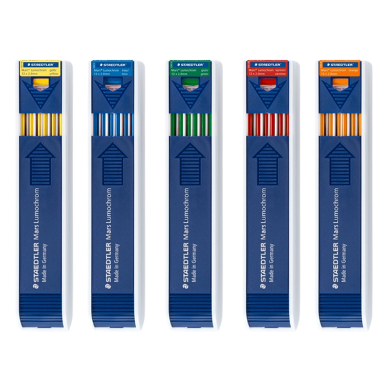 Mine creion mecanic colorate 2 mm, 12 buc/set, STAEDTLER Mars Lumochrom, Culoare (230): Galben - - Roveli