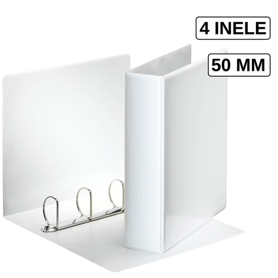 Caiet mecanic A4 cu buzunar, 4 inele, 50 mm, OPTIMA - - Roveli