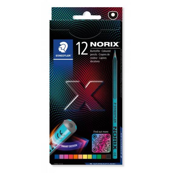 Creioane colorate STAEDTLER Norix, 12 culori/set - - Roveli