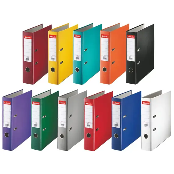 Biblioraft plastifiat, 7.5 cm ESSELTE Economy, Culoare (230): Alb - - Roveli