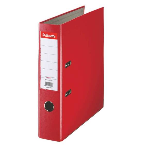 Biblioraft plastifiat, 7.5 cm ESSELTE Economy, Culoare (230): Rosu - 2- Roveli