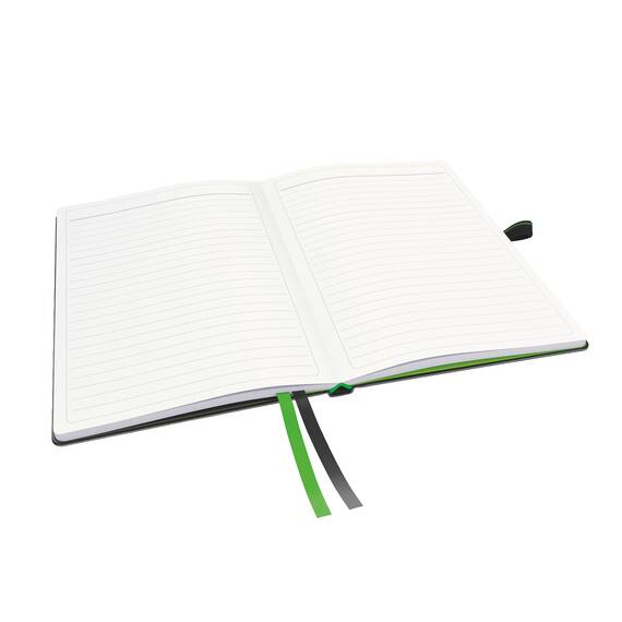 Caiet A6, coperta fina si elastic, 80 file, 100 gm/mp, LEITZ Complete Negru, Liniatura (230): Matematica - 3- Roveli