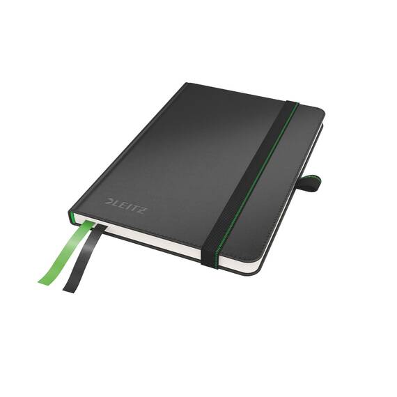 Caiet A6, coperta fina si elastic, 80 file, 100 gm/mp, LEITZ Complete Negru, Liniatura (230): Matematica - - Roveli
