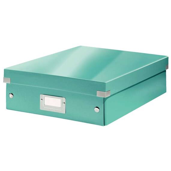 Cutie organizer medie, 370 x 281 x 100 mm, compartimentata cu eticheta, LEITZ Click&Store, Culoare (230): Turcoaz - 2- Roveli