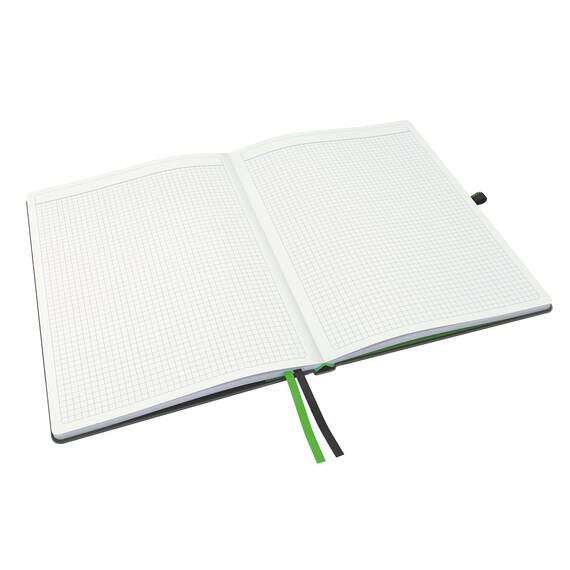 Caiet A6, coperta fina si elastic, 80 file, 100 gm/mp, LEITZ Complete Negru, Liniatura (230): Matematica - 2- Roveli