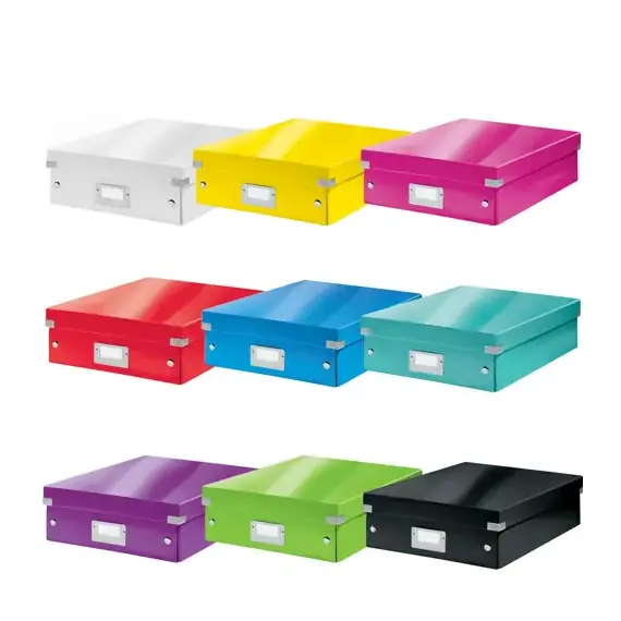 Cutie organizer medie, 370 x 281 x 100 mm, compartimentata cu eticheta, LEITZ Click&Store, Culoare (230): Negru - - Roveli