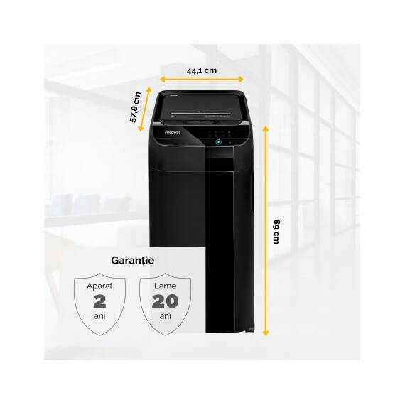Distrugator documente 550 coli, Cross-Cut, FELLOWES Automax - 5- Roveli