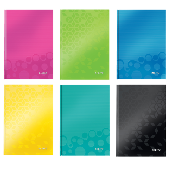 Caiet A5 dictando, coperta carton, 80 file, 90g/mp, LEITZ WOW, Culoare (230): Roz - - Roveli
