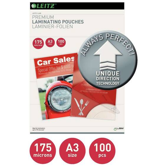 Folie laminare A3, 175 microni, 100 buc/top, LEITZ UDT - - Roveli