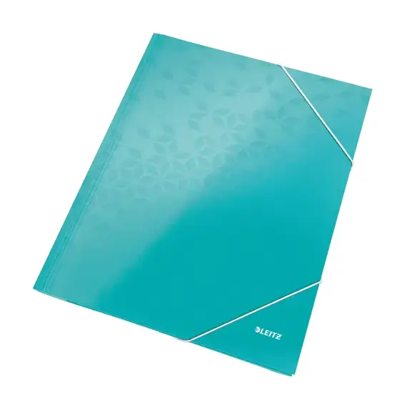 Mapa A4 din carton, cu elastic, LEITZ WOW, Culoare (230): Turcoaz - 2- Roveli