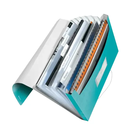 Mapa A4 extensibila cu 9 compartimente, LEITZ WOW Proiect, Culoare (230): Turcoaz - 2- Roveli