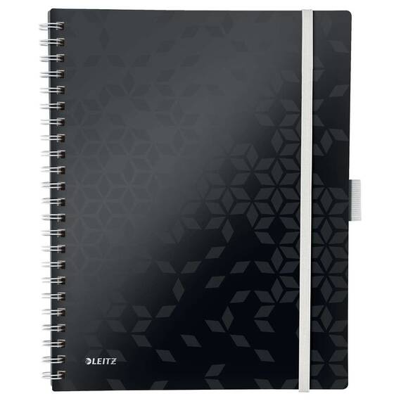 Caiet A4 cu spirala, matematica, coperta plastic PP, 80 file, 80g/mp, LEITZ WOW Be Mobile, Culoare (230): Negru - 2- Roveli