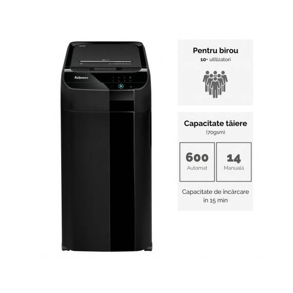 Distrugator documente 600 coli, Micro-Cut, FELLOWES Automax - 3- Roveli