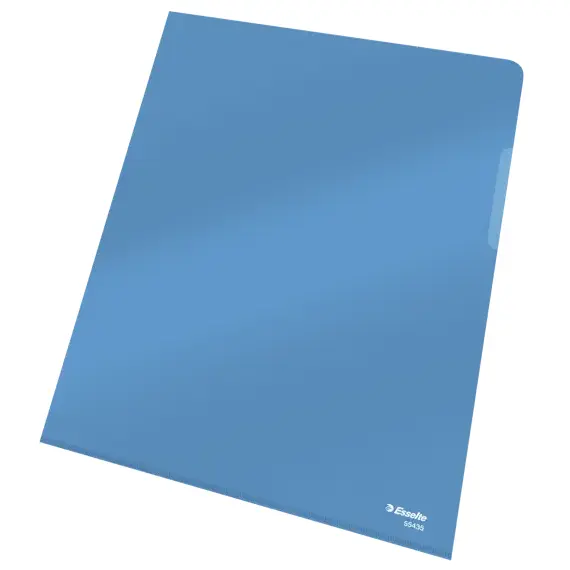 Mapa plastic cristal A4, deschidere in L, 150 microni, 25 buc/set, ESSELTE, Culoare (230): Albastru - 6- Roveli