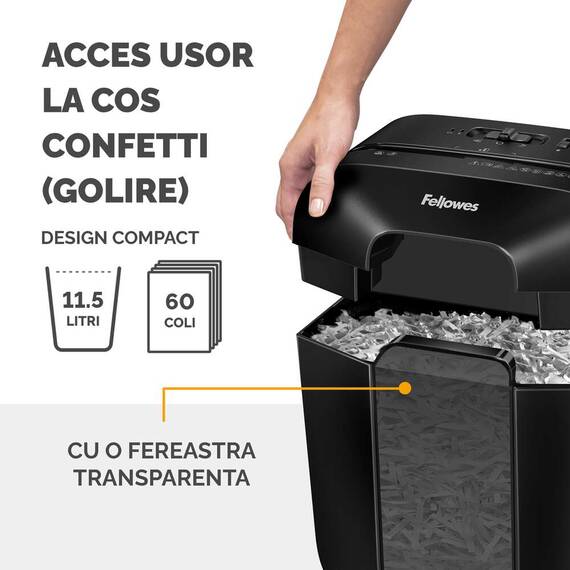 Distrugator documente 6 coli, Cross-Cut, FELLOWES LX25 - 5- Roveli
