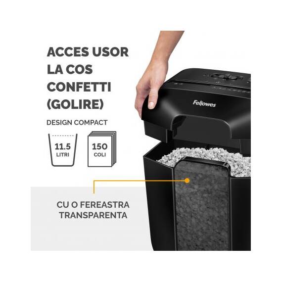 Distrugator documente 6 coli, Micro-Cut, FELLOWES LX25M - 5- Roveli