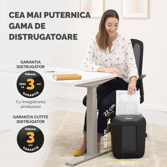 Distrugator documente 8 coli, Micro-Cut, FELLOWES LX41M - 7- Roveli
