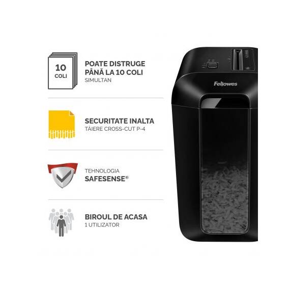 Distrugator documente 10 coli, Cross-Cut, FELLOWES LX65 - 2- Roveli