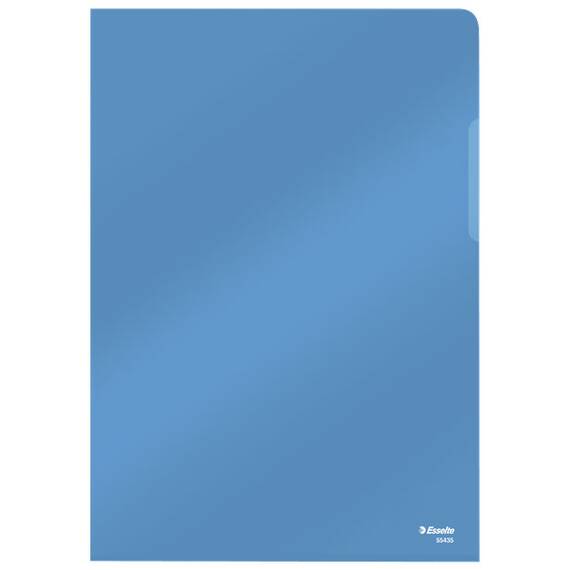 Mapa plastic cristal A4, deschidere in L, 150 microni, 25 buc/set, ESSELTE, Culoare (230): Albastru - 2- Roveli