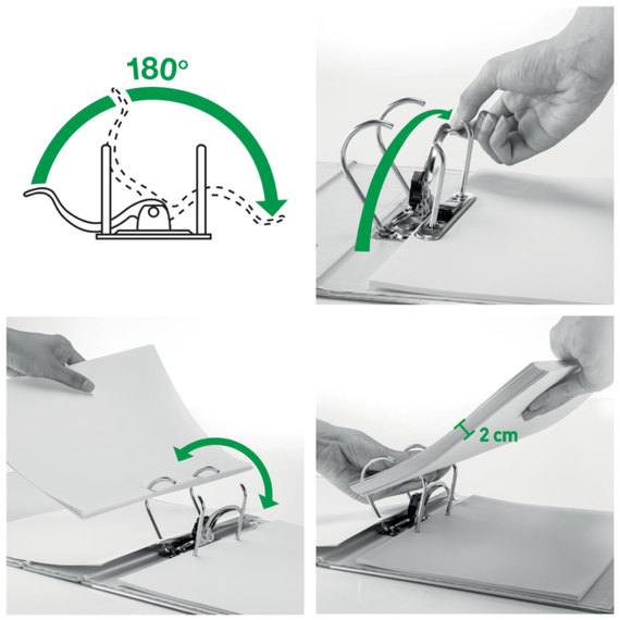 Biblioraft plastifiat 8.2cm, deschidere 180 grade, LEITZ WOW Active, Culoare (230): Rosu - 4- Roveli