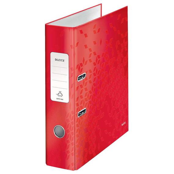 Biblioraft plastifiat 8cm, deschidere 180 grade, LEITZ WOW, Culoare (230): Rosu - 2- Roveli