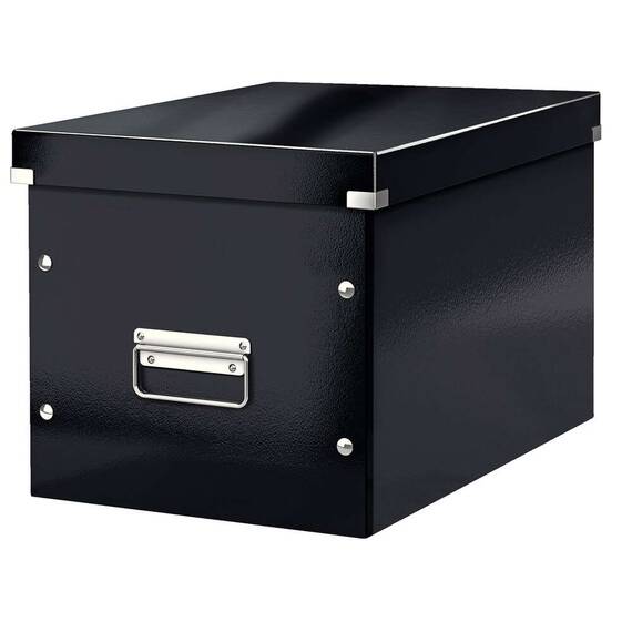 Cutie depozitare mare 360 x 310 x 320 mm, forma CUB cu manere si capac, LEITZ Click&Store, Culoare (230): Negru - 2- Roveli