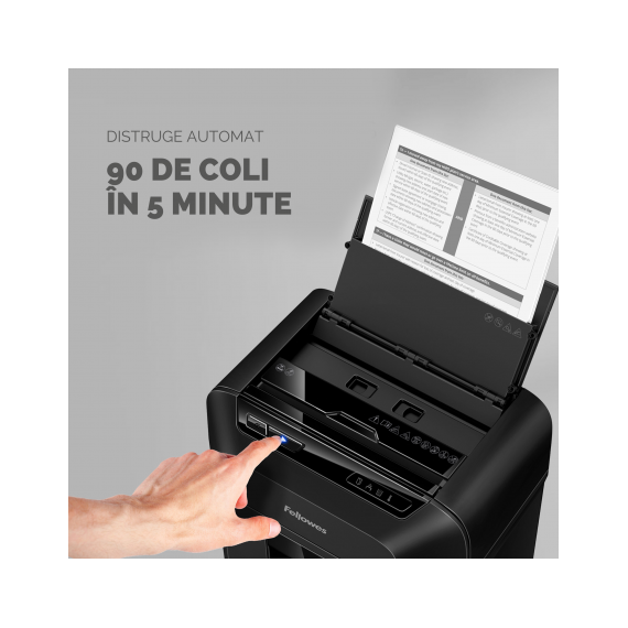 Distrugator documente hibrid, 90 coli, Micro-Cut, FELLOWES 90M - 4- Roveli