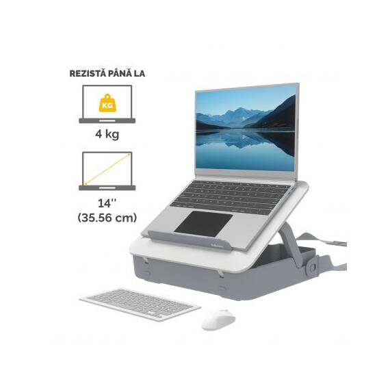 Geanta laptop cu suport ergonomic, FELLOWES Breyta, alba - 2- Roveli