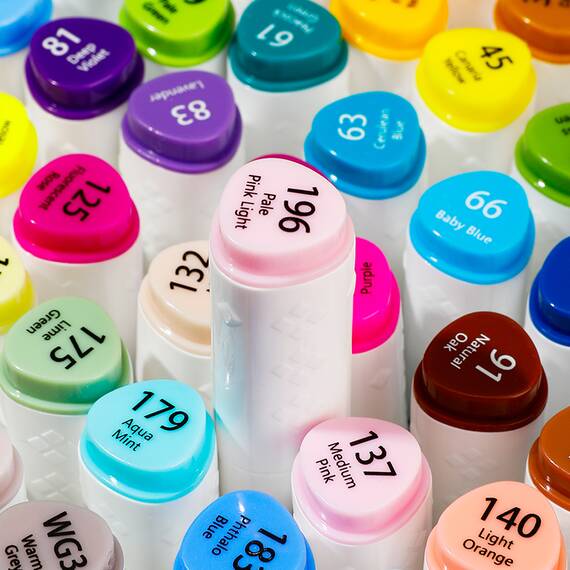 Set sketch marker cu 2 capete, 60 culori/set, DELI Color Emotion - 3- Roveli