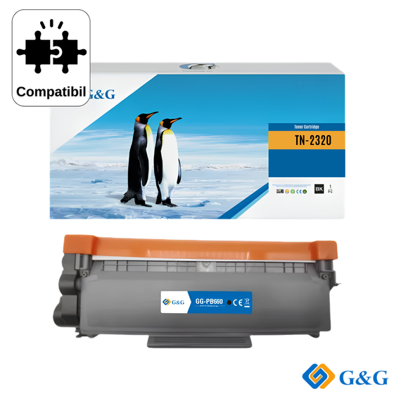 Cartus toner compatibil G&G Black TN2320 (NT-PB660), pentru Brother DCP-L2500D, 2.600 pagini - - Roveli