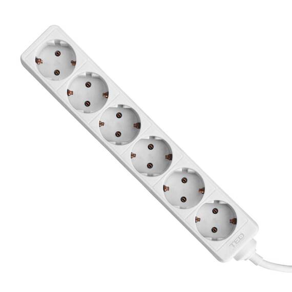 Prelungitor 5 m alb, 6 prize si protectie, 3680W, 16A, TED Electric - - Roveli