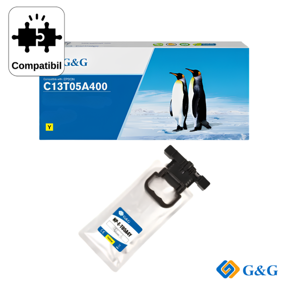 Cartus inkjet compatibil G&G Yellow XL C13T05A400, pentru Epson WorkForce Pro WF-C878RDWF, 215 ml - - Roveli