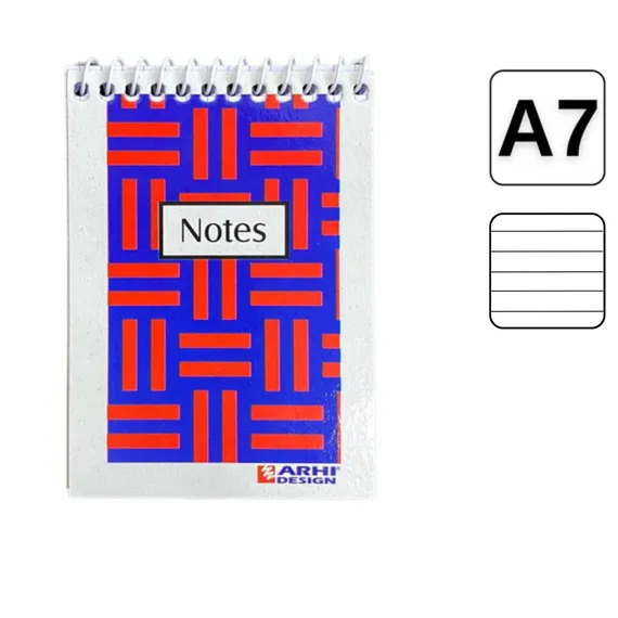 Bloc Notes cu spirala A7, 50 file, dictando, ARHI DESIGN - - Roveli