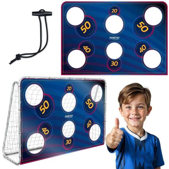 Covoras tinta pentru poarta de fotbal cu puncte, cu imprimare de inalta calitate, cu elemente de prindere incluse, 180 x 120 cm, albastru - 2- Roveli