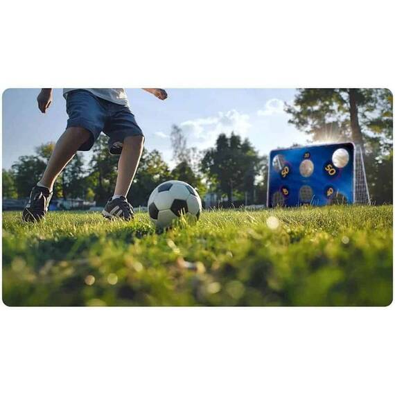 Covoras tinta pentru poarta de fotbal cu puncte, cu imprimare de inalta calitate, cu elemente de prindere incluse, 180 x 120 cm, albastru - 4- Roveli