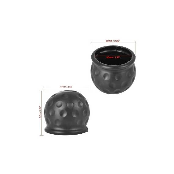 Capac pentru carlig remorcare din cauciu, tip minge   Ø 50mm Cod: CH12115 - 3- Roveli