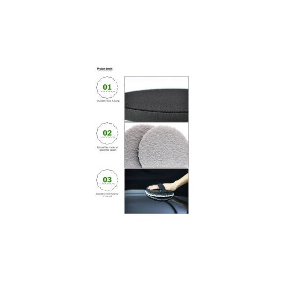 Pad abraziv din microfibra  pentru polishare, diametru 125 mm Cod: PGP04 - 3- Roveli