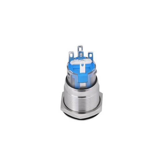 Buton cu Led  din aluminiu 12V , 19mm Cod: TLB241 - 3- Roveli