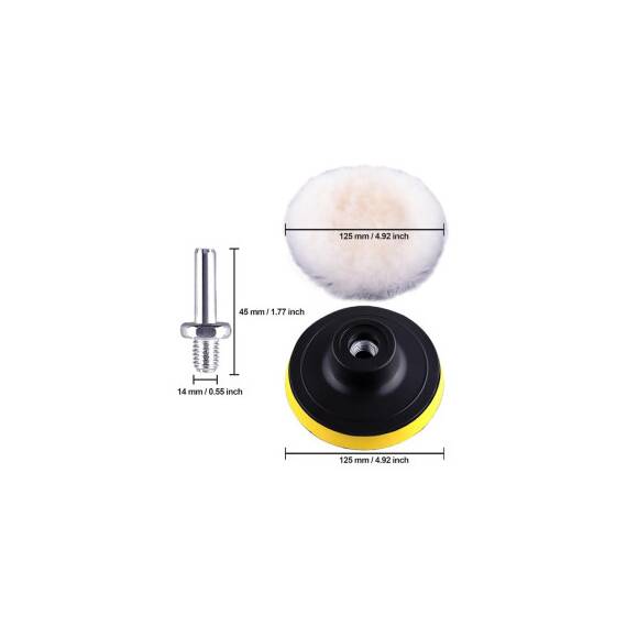 Pad abraziv din blana pentru polishare,cu suport si adaptor  diametru 125 mm Cod: PGP02 - 3- Roveli