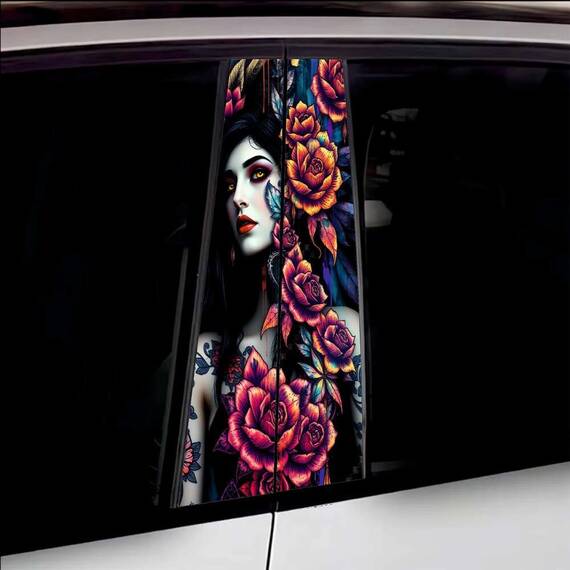 Set 2 stickere decorative pentru stalpii usilor, print autoadeziv de inalta rezolutie, dimensine 2 buc x 50 x 22 cm , cod: AVX-SSU-21 - - Roveli
