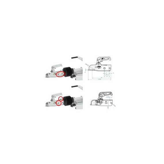 Set cupla remorca cu 3 adaptoare ,suruburi, manson si protectie bara Cod: BC-3000.1D - 3- Roveli