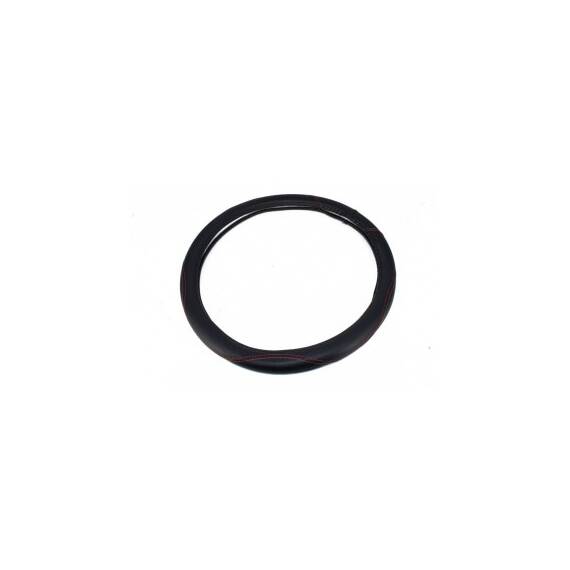 Husa volan  din imitatie  piele marime M culoare negru cusatura rosie Cod: FX62 - 2- Roveli