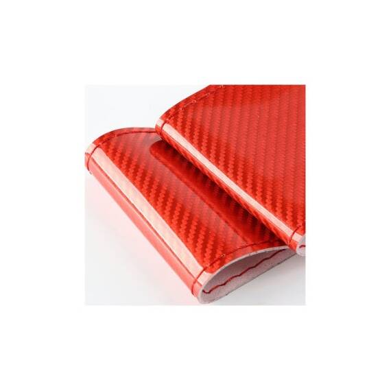 Husa volan cu ac si ata piele cu gaurele marime M culoare rosu si carbon cusatura rosie Premium Cod: LUXFST02 - 2- Roveli