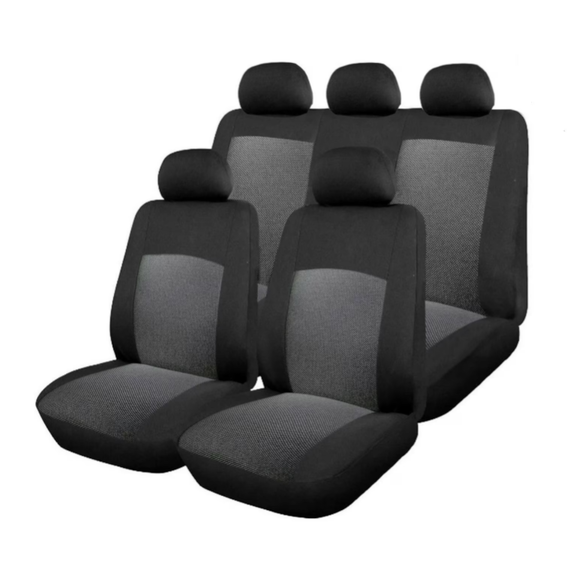 Huse Scaun Auto, 9 piese, universale, culoare Gri-Negru - - Roveli
