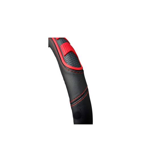 Husa volan auto imitatie piele si silicon rosu marime M Cod: WK-1405 - 2- Roveli